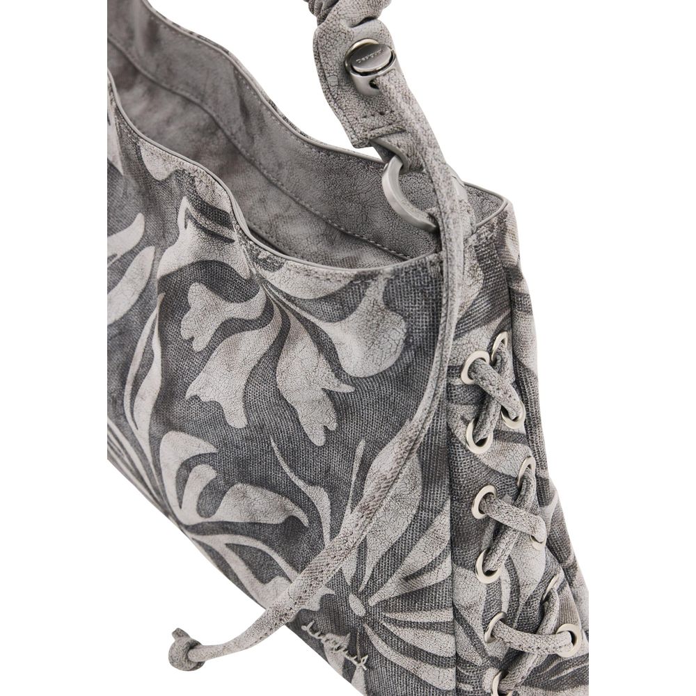 Gray Cotton Handbag
