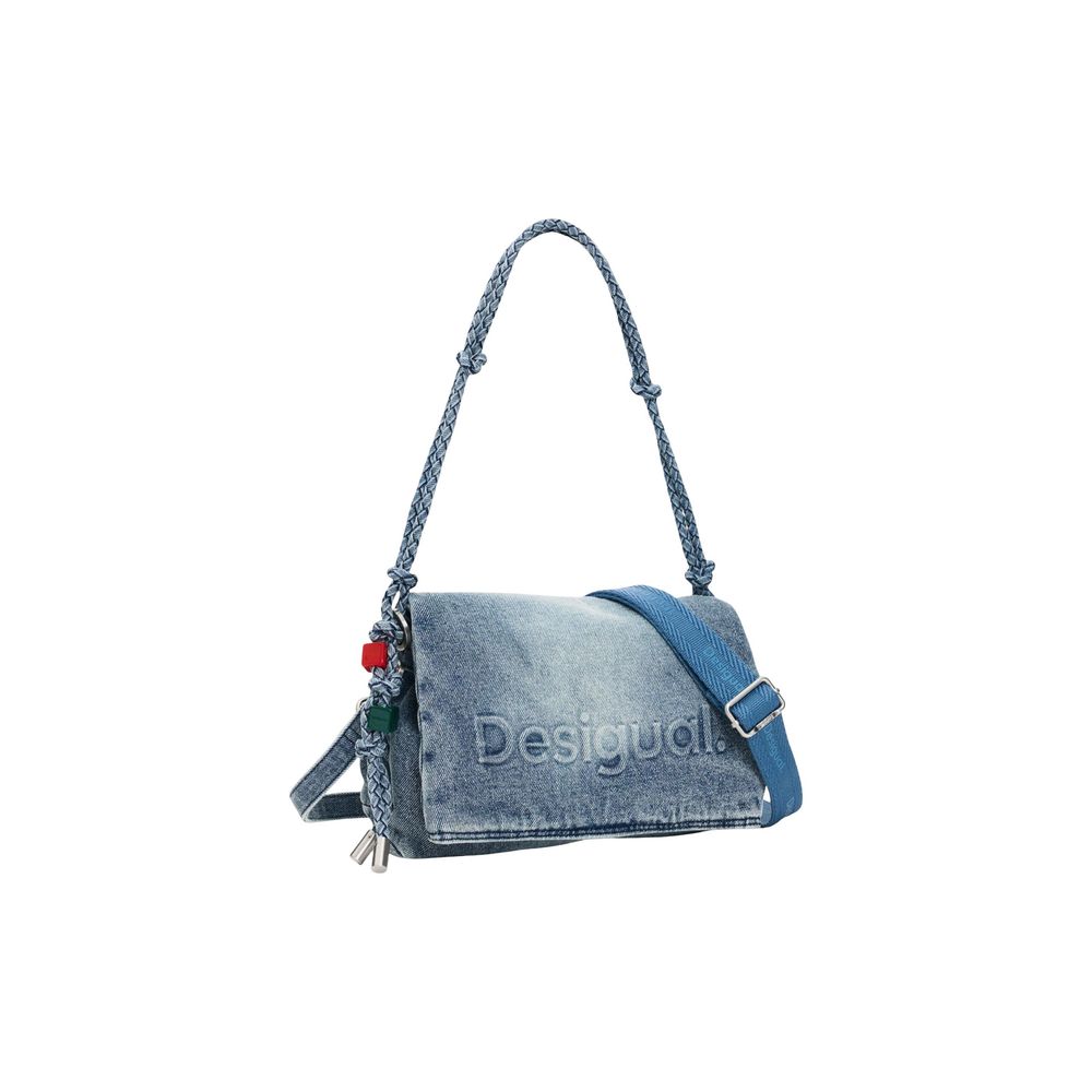 Blue Polyester Handbag
