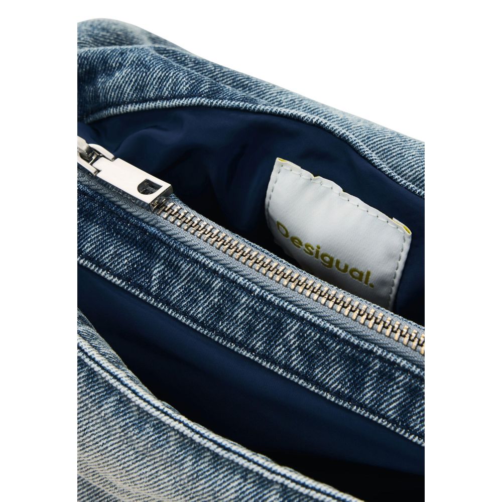 Blue Polyester Handbag