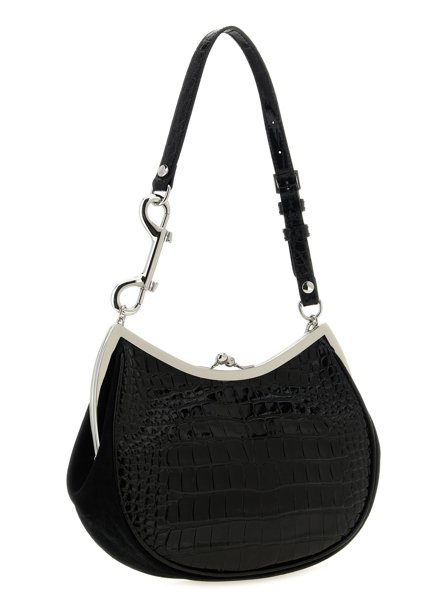 Black Calfskin Shoulder Bag