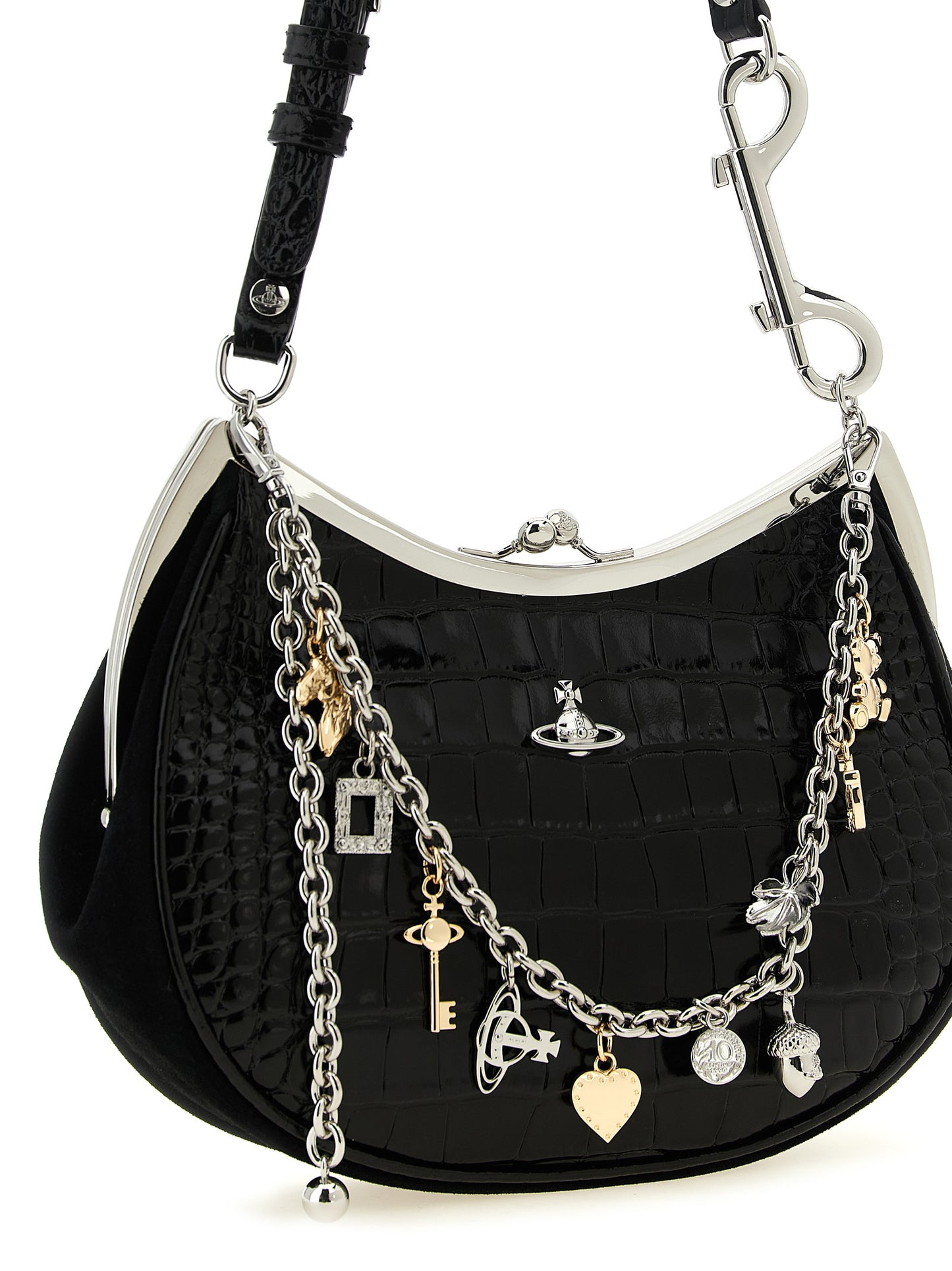 Black Calfskin Shoulder Bag