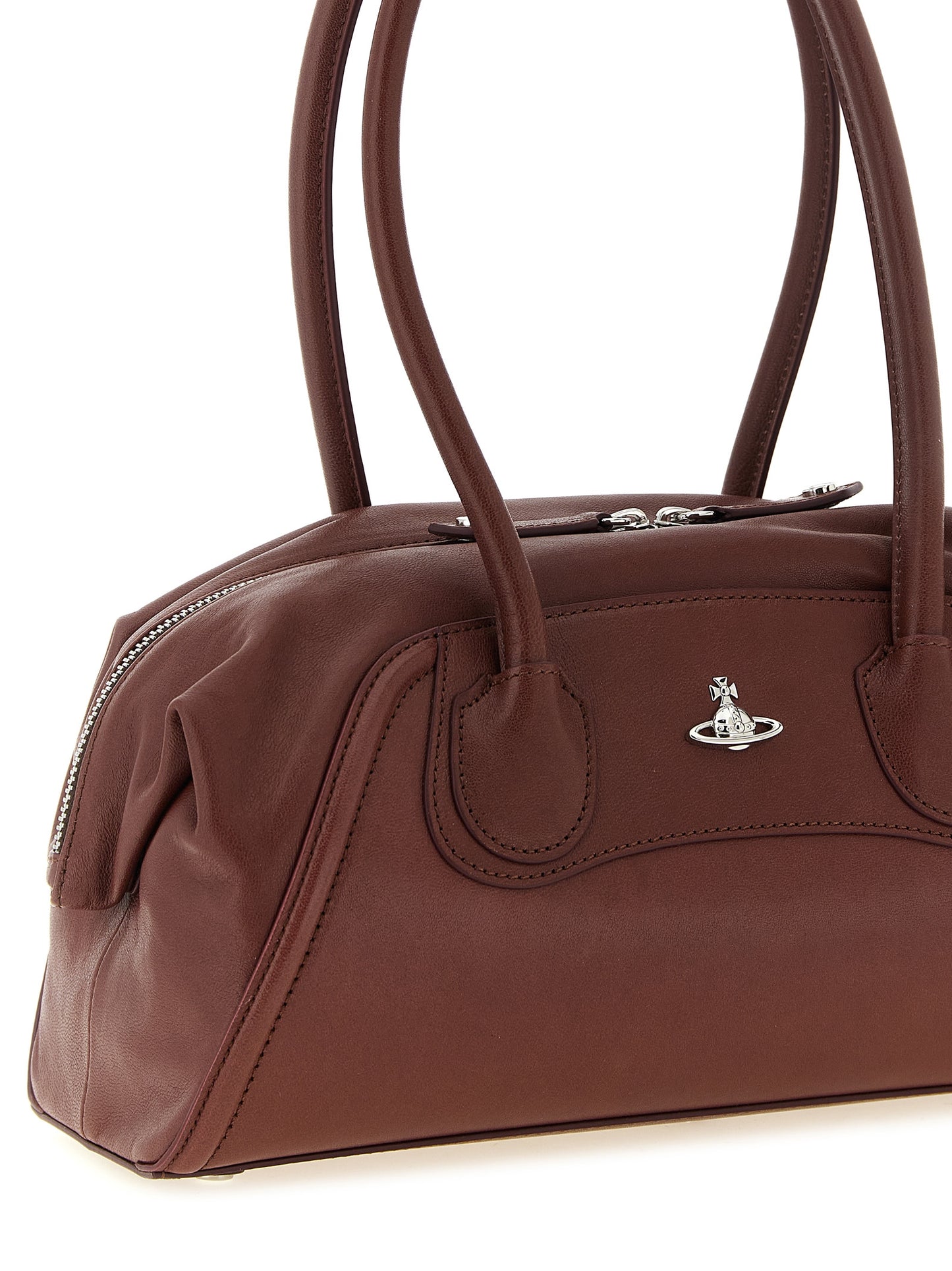 Brown Calfskin Shoulder Bag