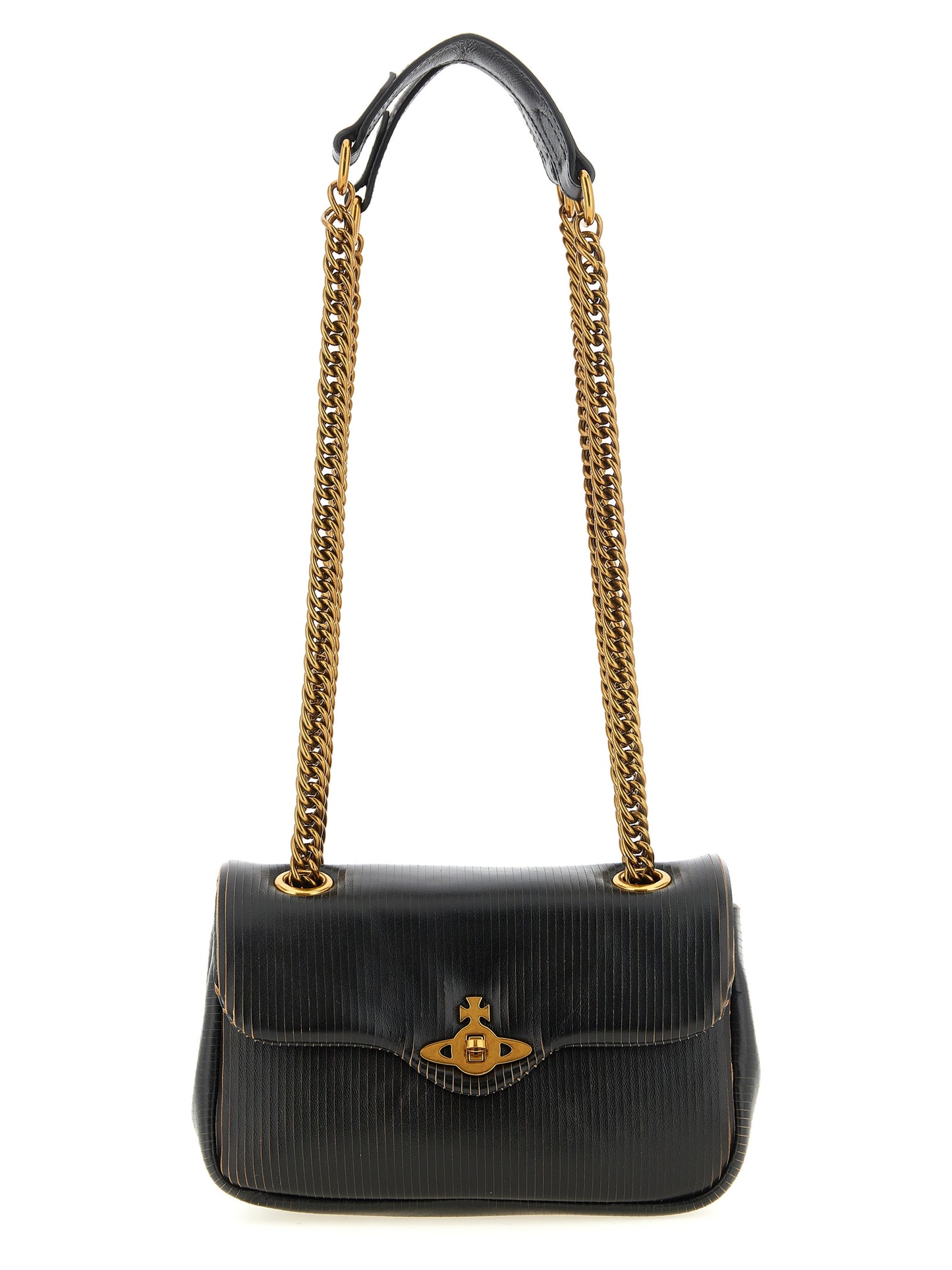 Black Calfskin Shoulder Bag