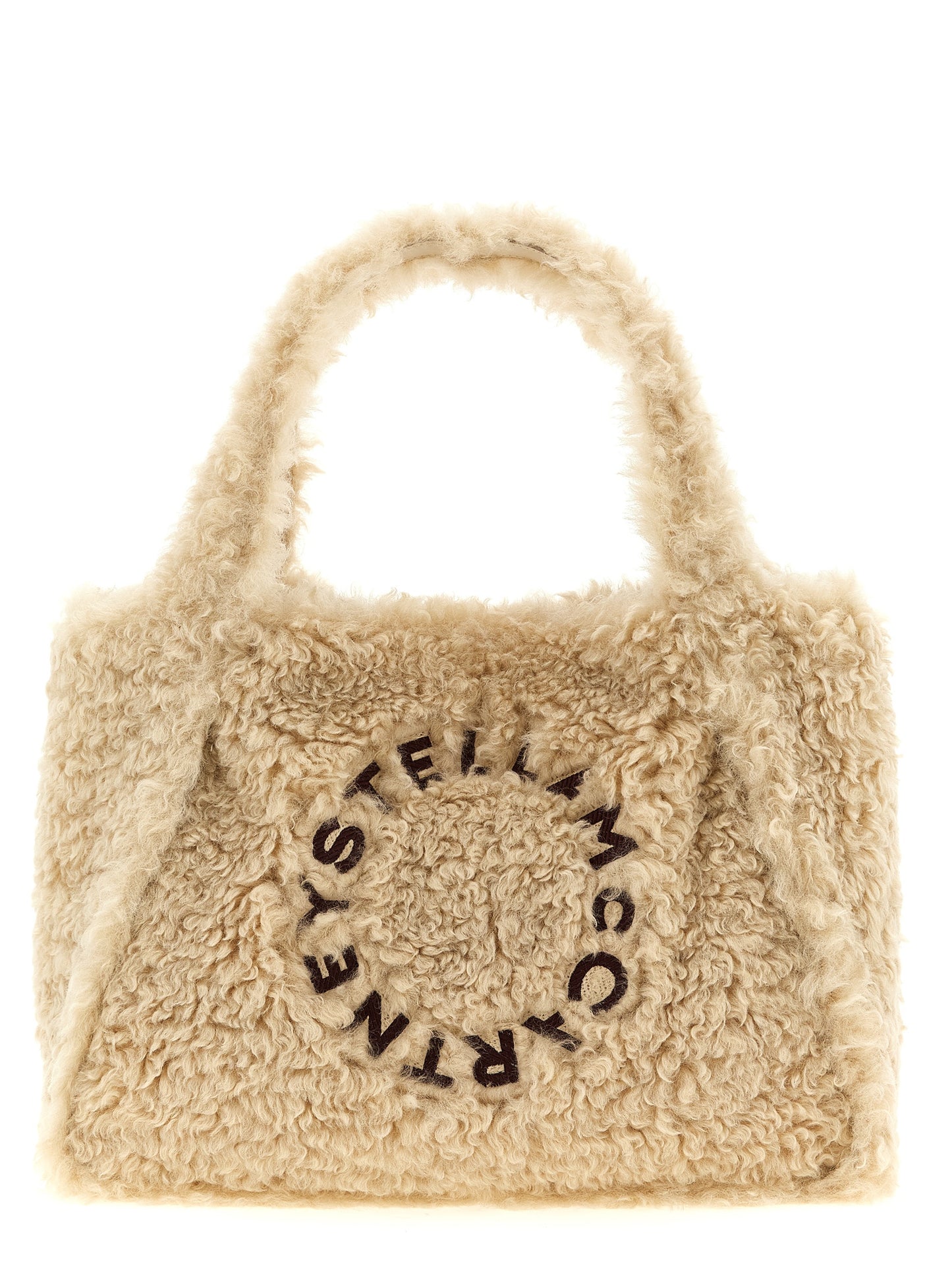 Beige Polyester Tote Bag