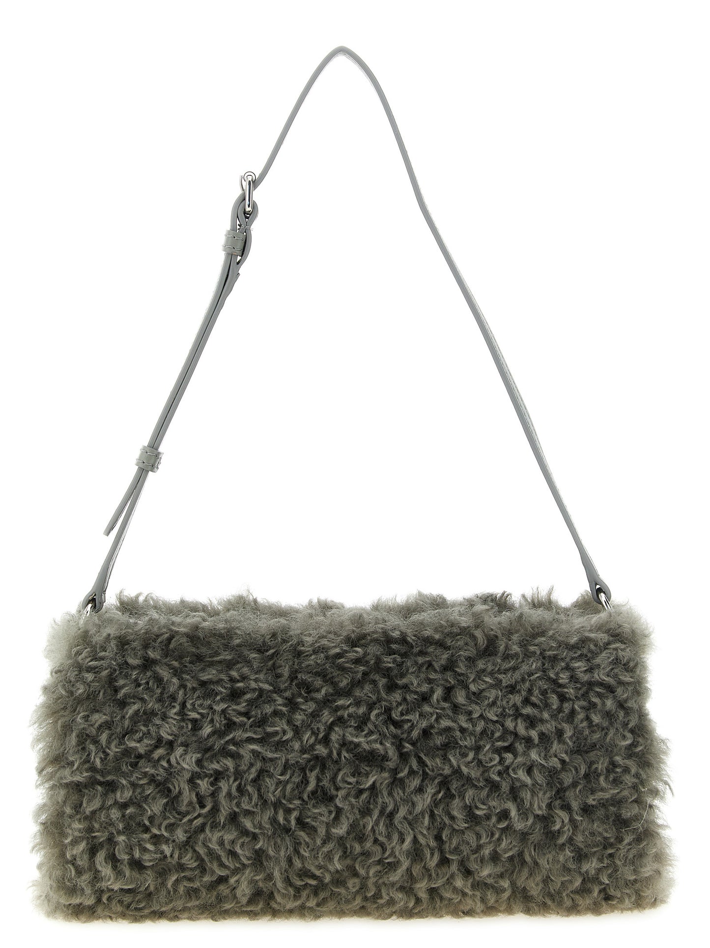 Gray Polyester Clutch Bag