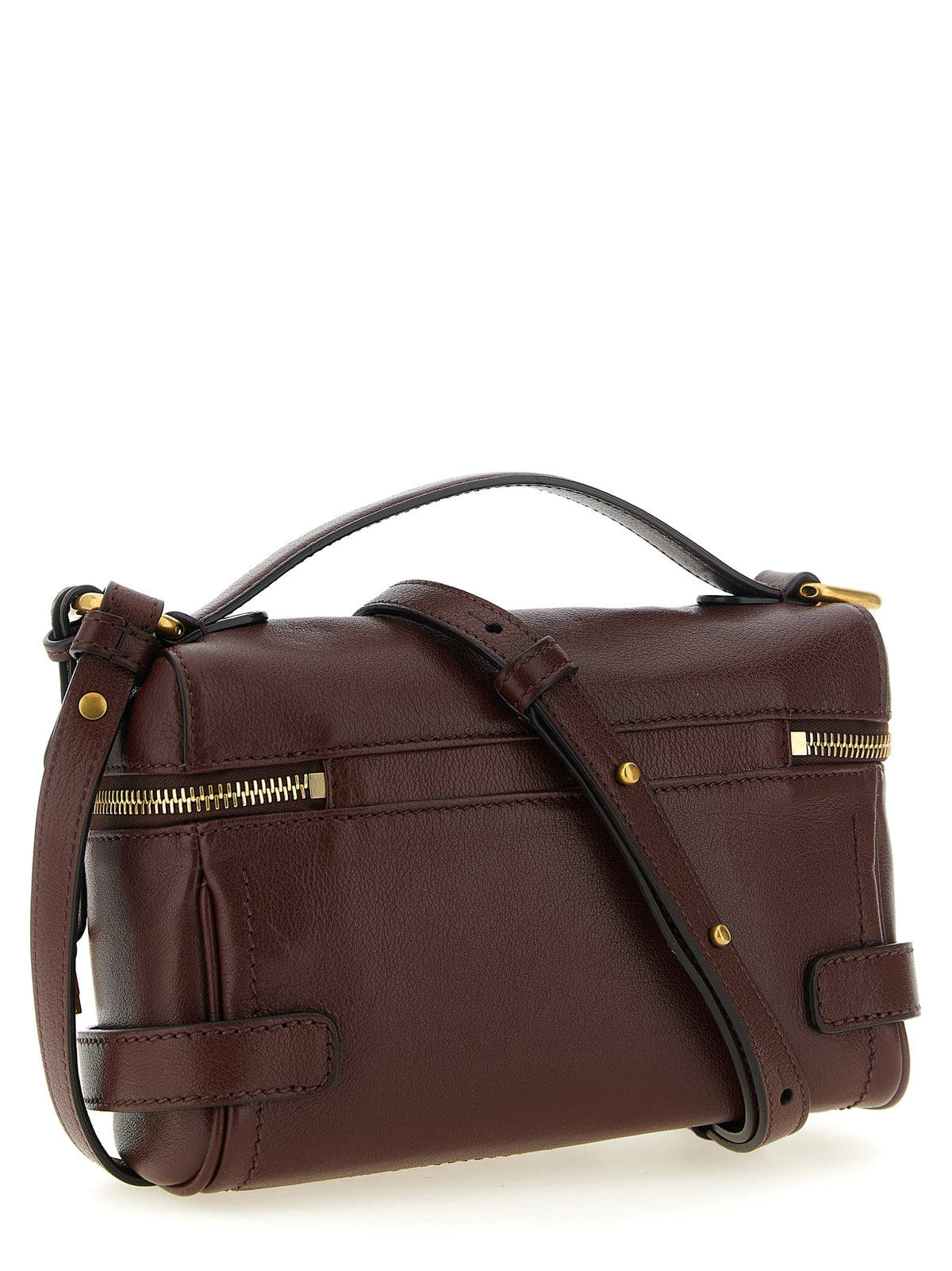 Brown Buffalo Leather Shoulder Bag