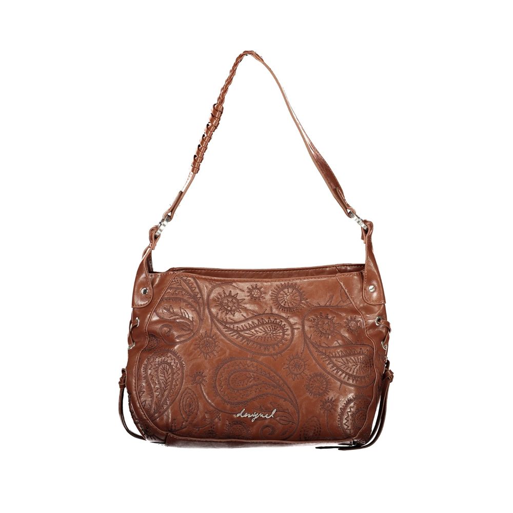 Brown Polyurethane Women's Bag
