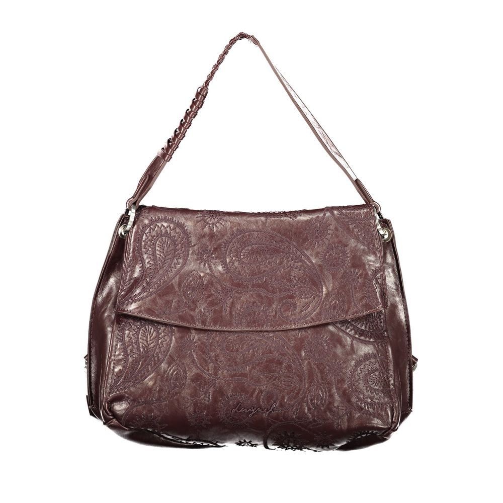 Brown Polyurethane Women Bag