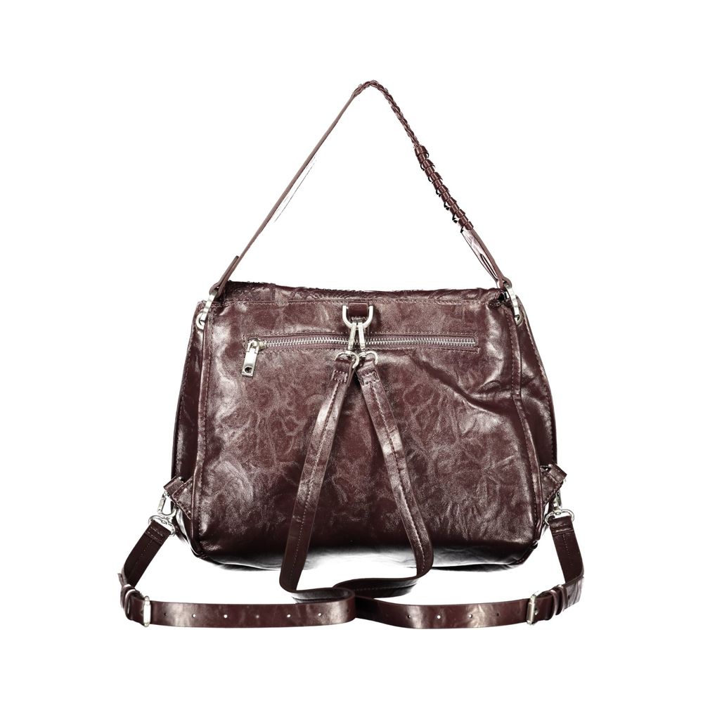 Brown Polyurethane Women Bag
