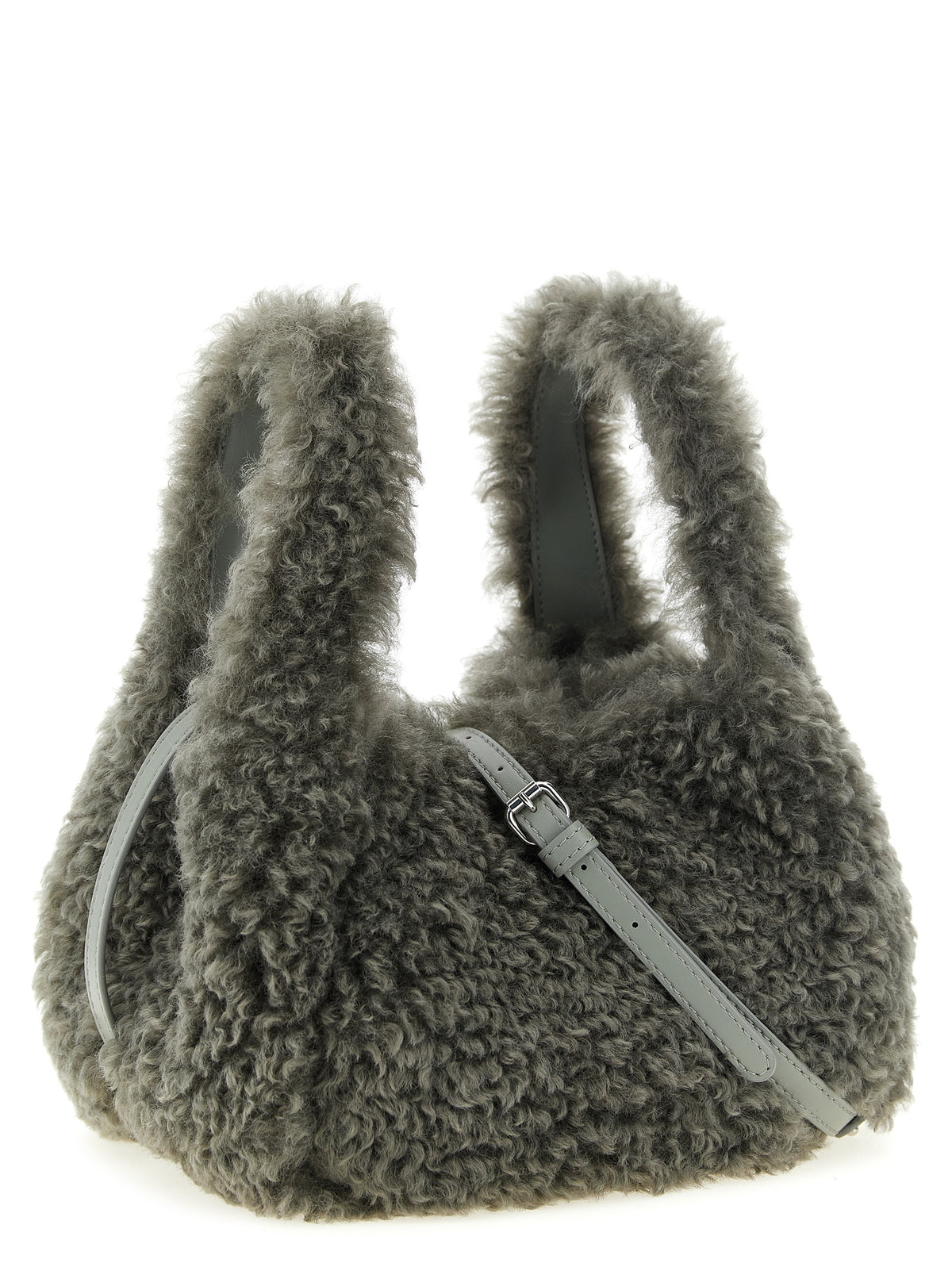 Gray Polyester Shoulder Bag