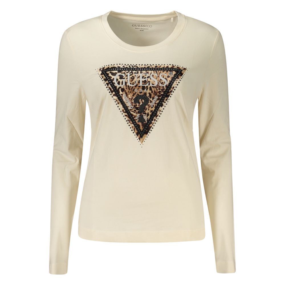 Beige Cotton Women T-Shirt