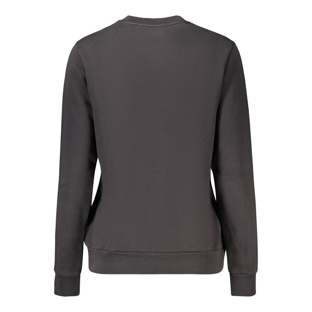 Black Cotton Blend Women Sweatshirt