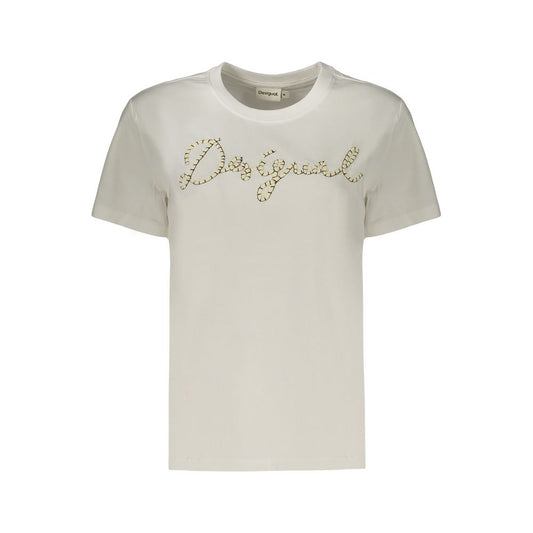 White Cotton Women's T-Shirt