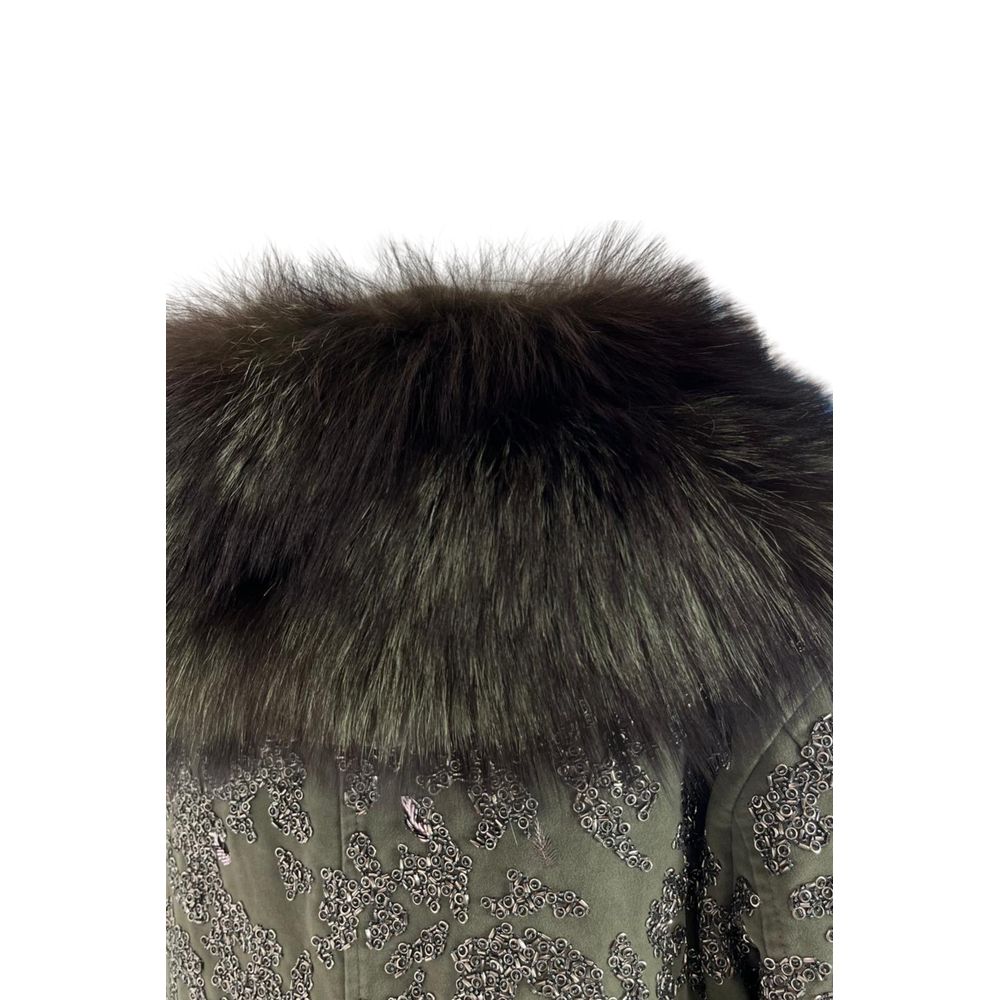 Green Cotton Women Jacket