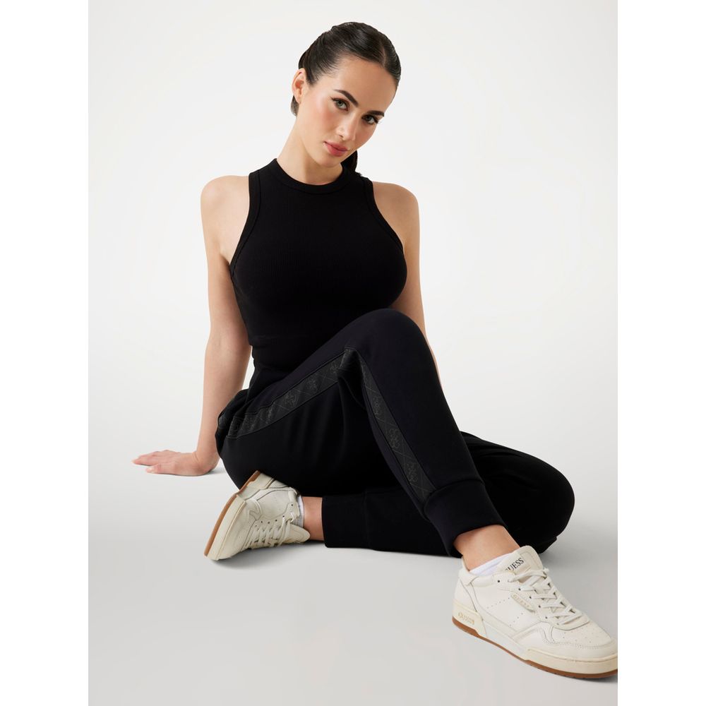 Black Polyester Joggers (Workout Pants)