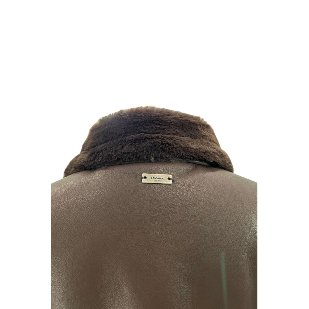 Brown Polyester Women Jacket