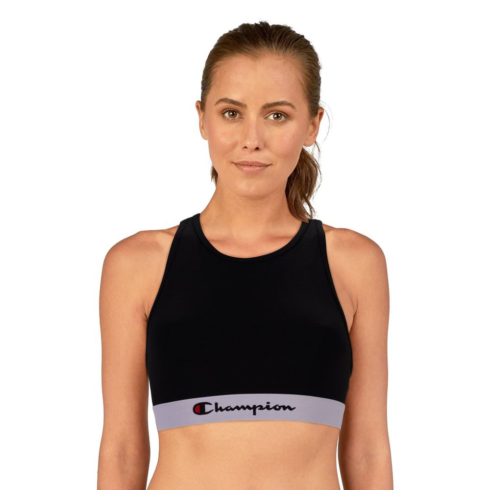 Black Polyester Sport Bra