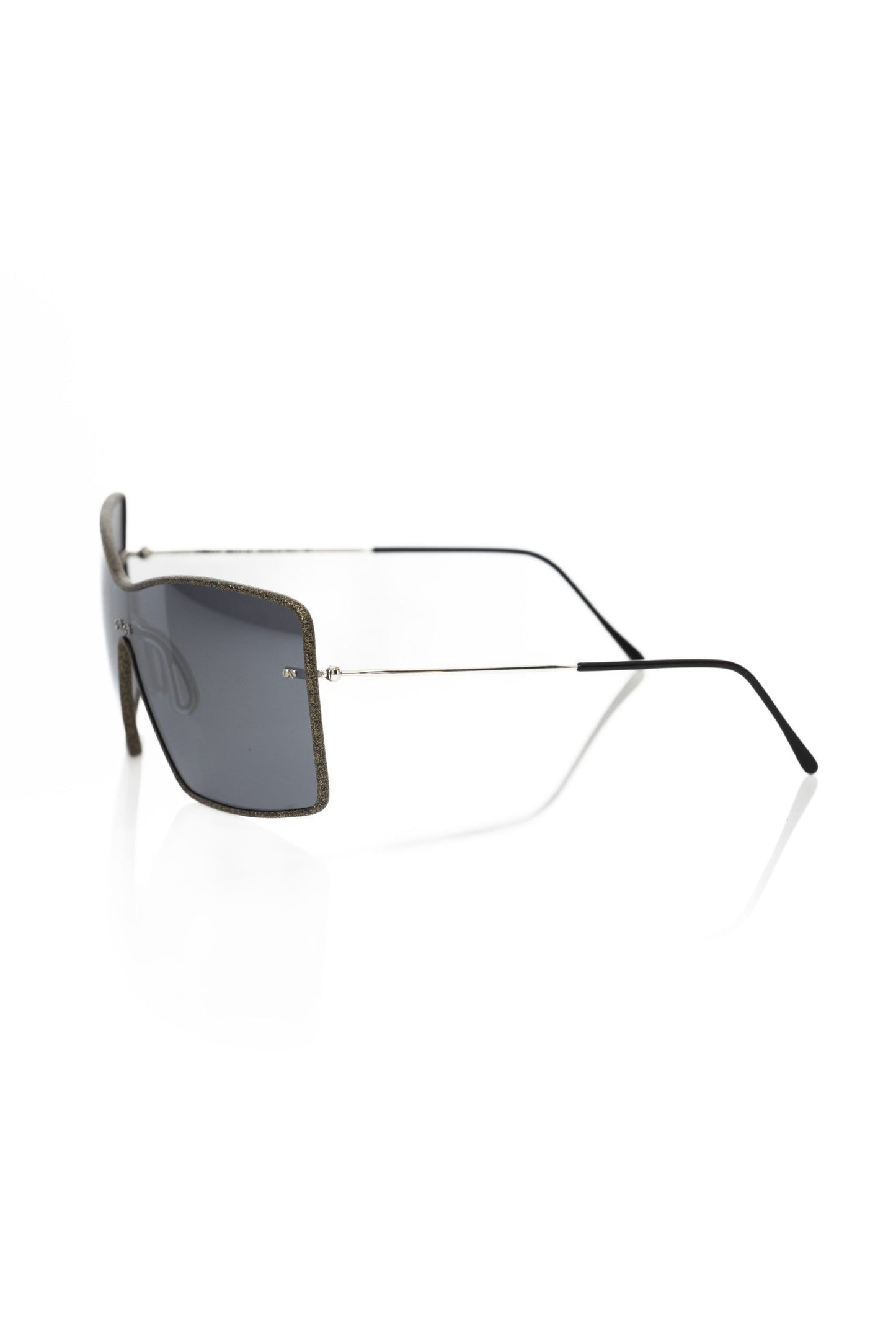 Black Metallic Fiber Women Sunglasses