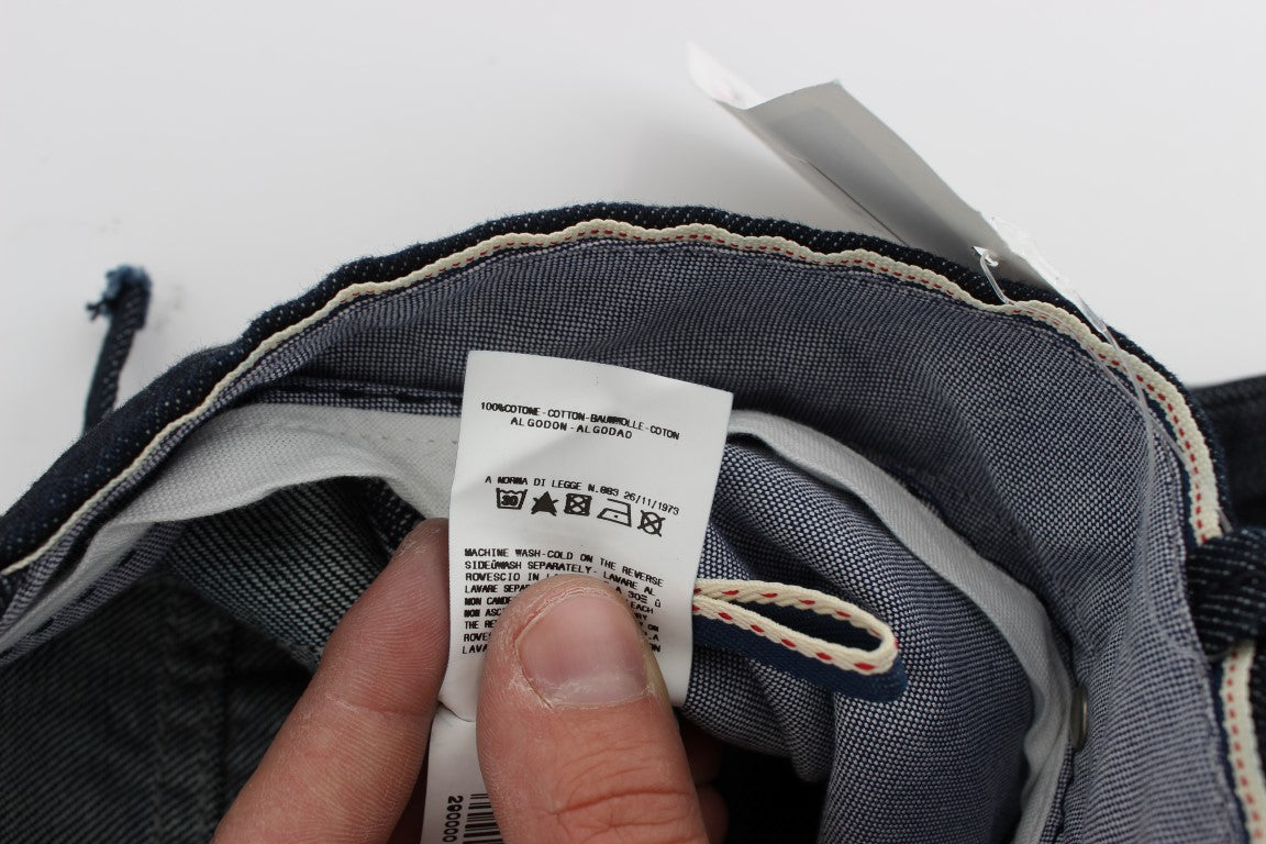 Blue Cotton Regular Straight Fit Jeans