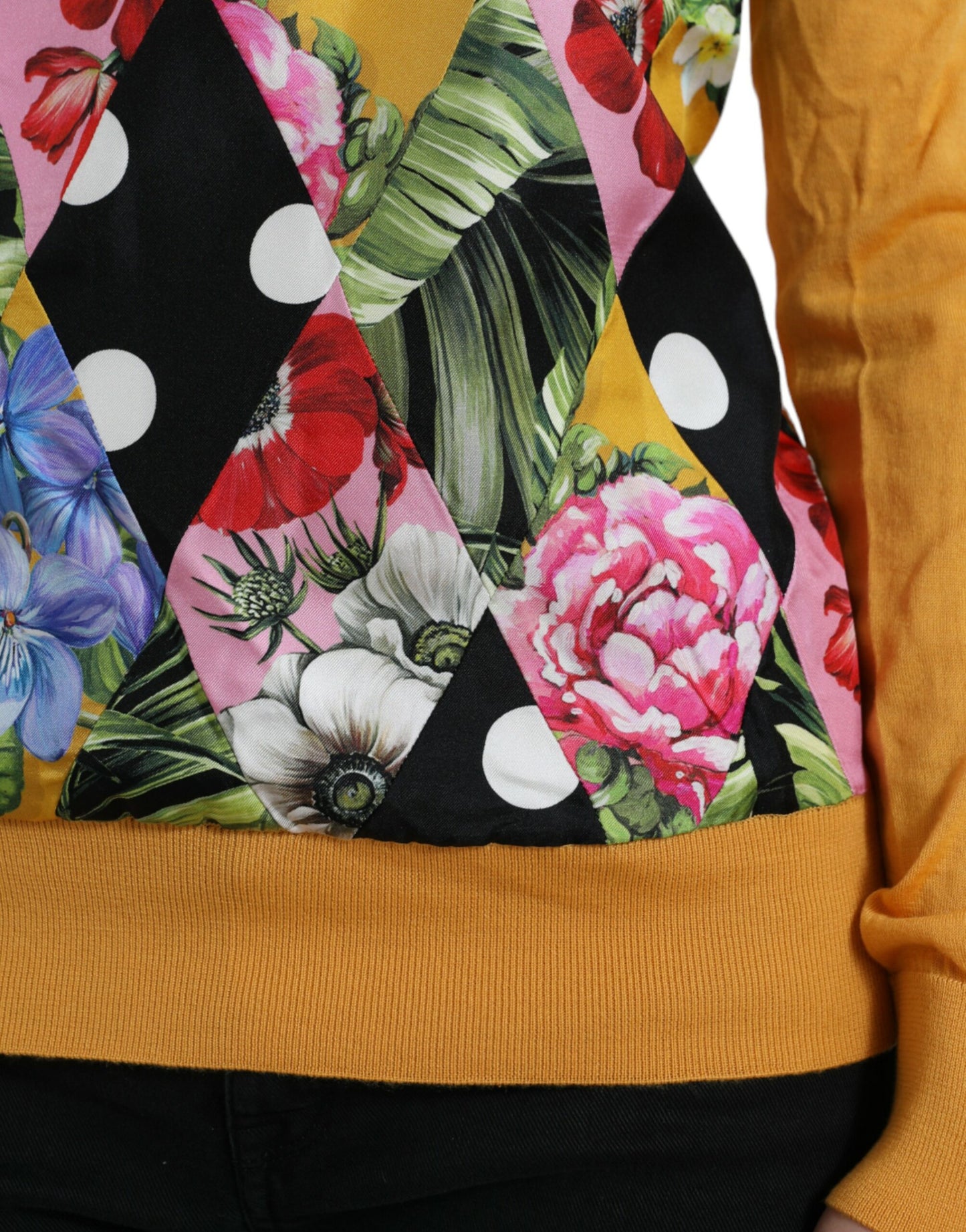 Multicolor Patchwork Cashmere Henley Sweater