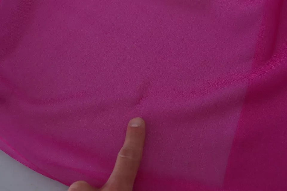 Fuchsia Polyester Crewneck Pullover Sweater