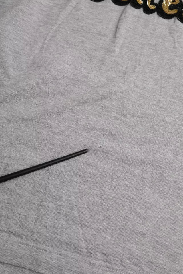 Gray Cotton L'Amore E'Bellezza Top T-shirt