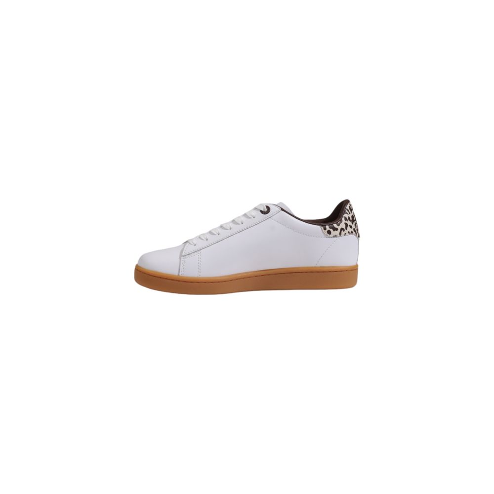 Beige Leather Low Top Sneakers
