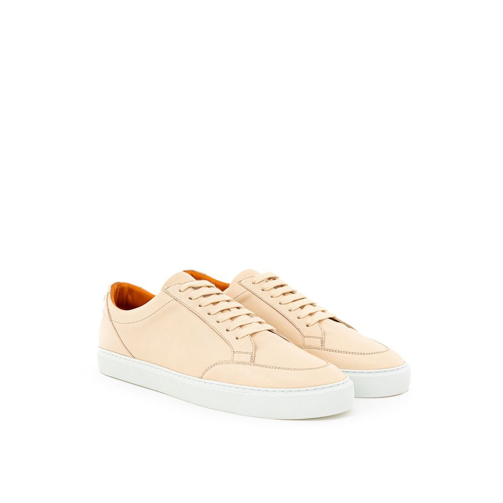 Pink Leather Low Top Sneakers