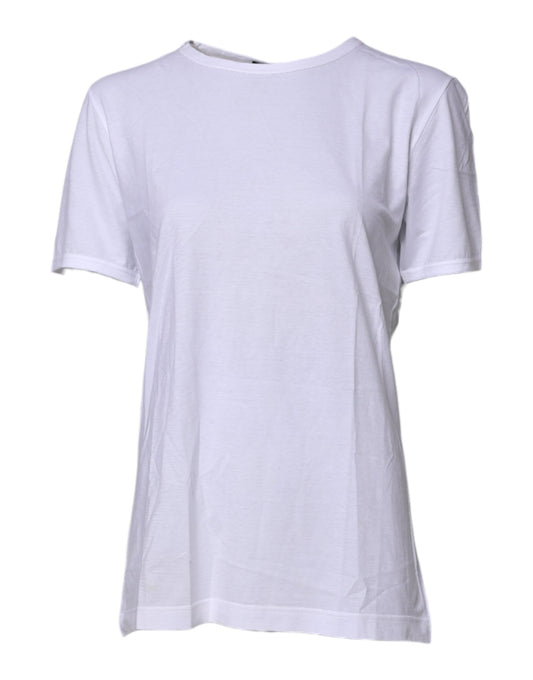 White Short Sleeves Round Neck Top T-shirt