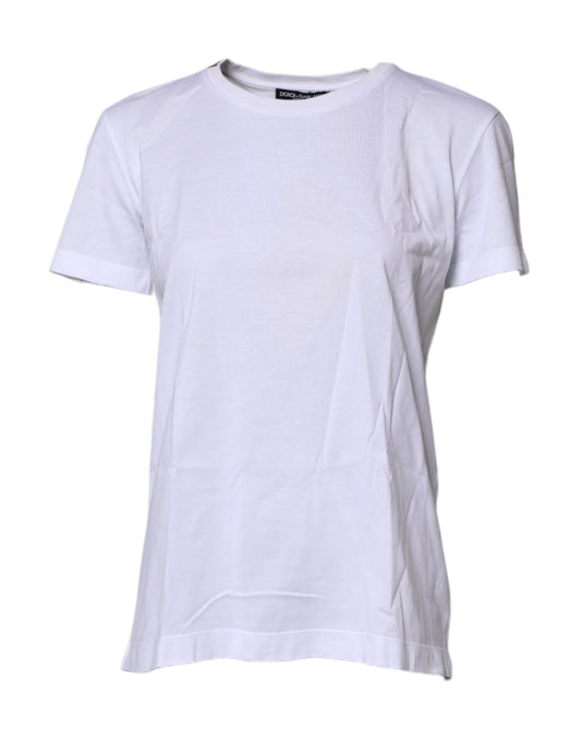 White Short Sleeves Round Neck Top T-shirt