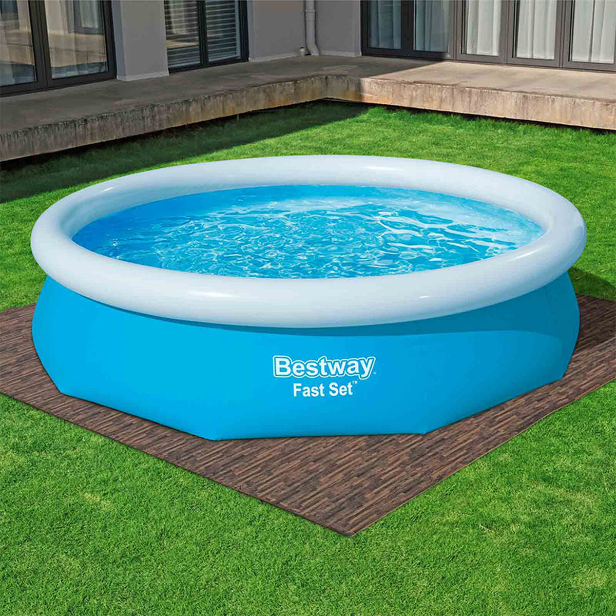 Gulvbeskytter til Overjords Pools – Bestway 50 x 50 cm i Træ