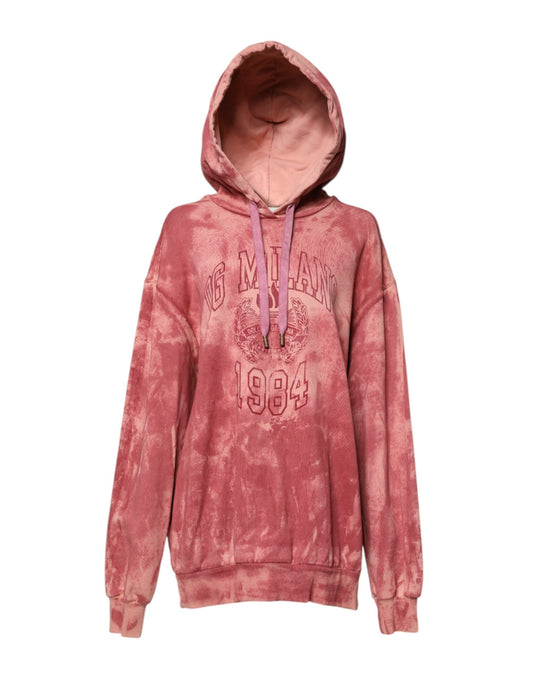 Pink Wash DG MILANO Hooded Pullover Sweater