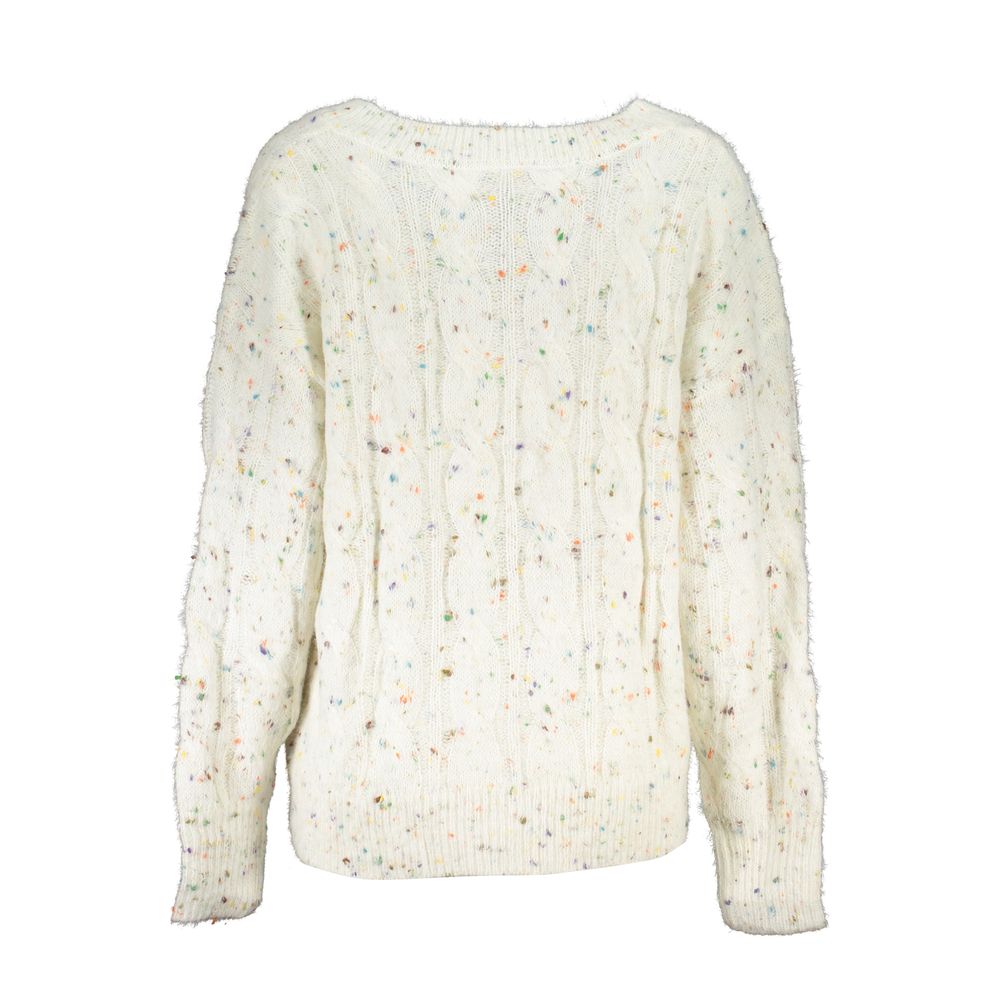 White Acrylic Women Sweater