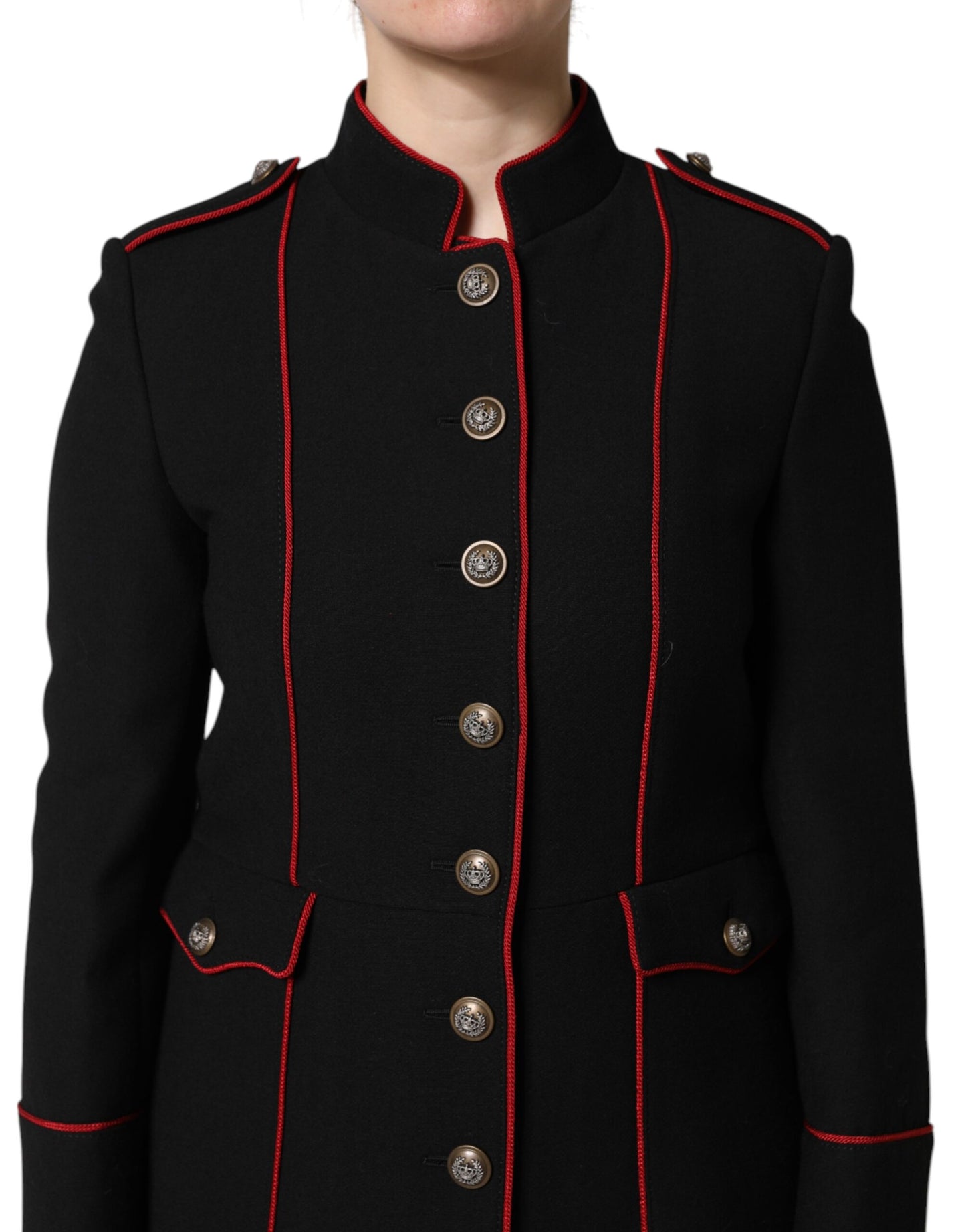 Black Wool Single Breasted Trench Coat Jacket