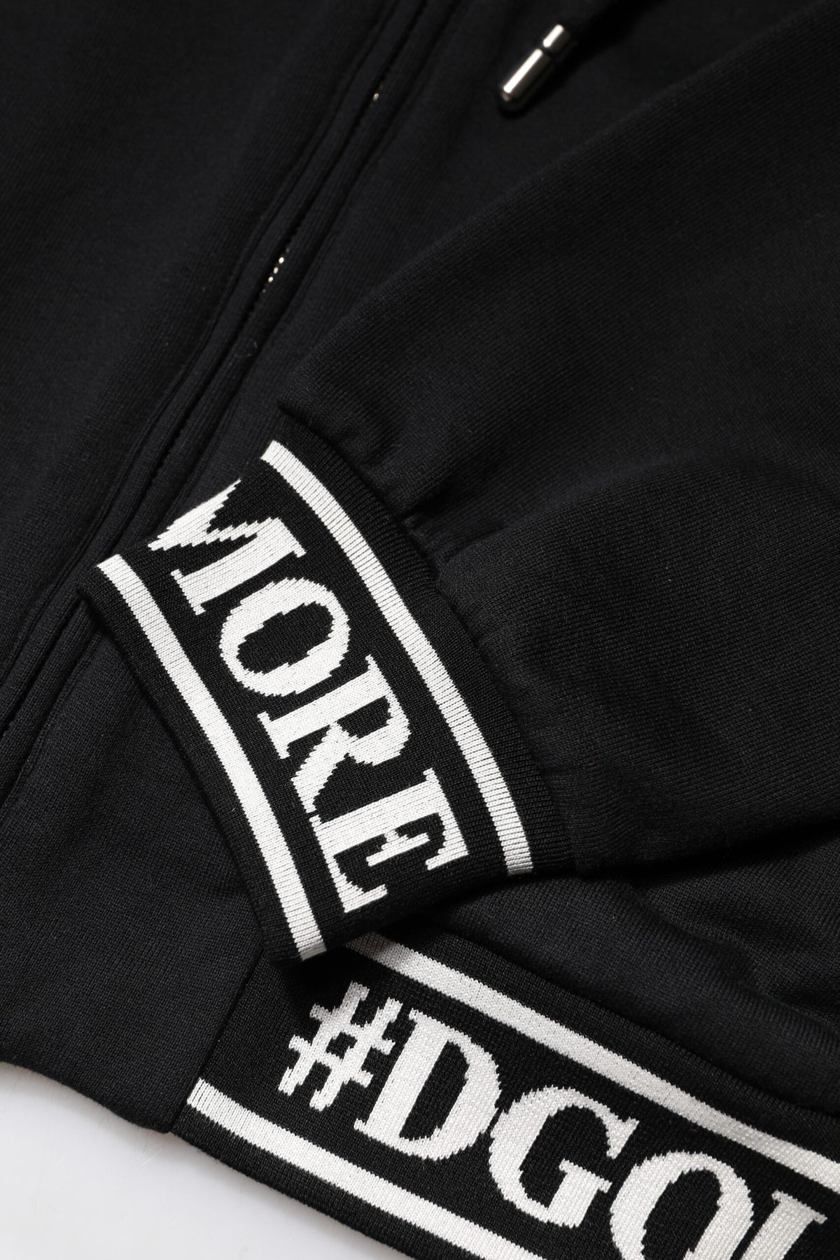 Black Cotton Hooded Full Zip Sweatshirt Sweater