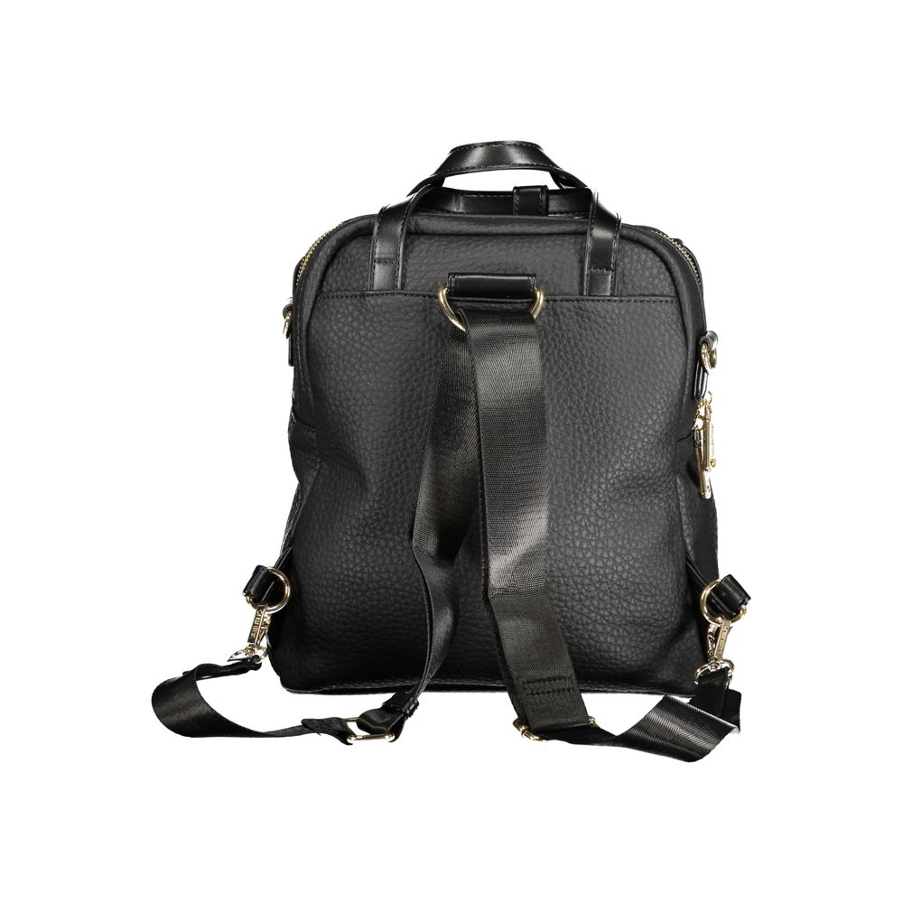 Black Polyurethane Women's Backpack