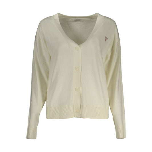 Bianco Poliestere Women Cardigan