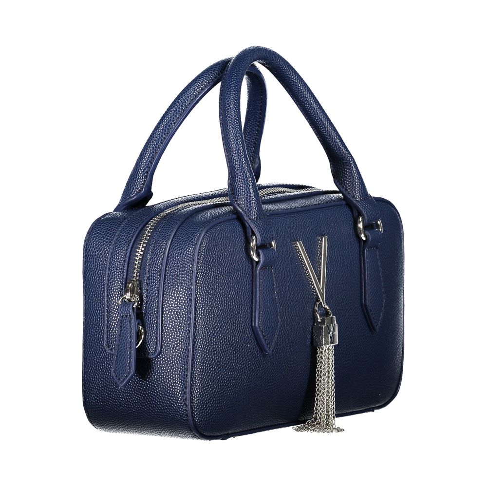 Blue Polyurethane Women's Bag