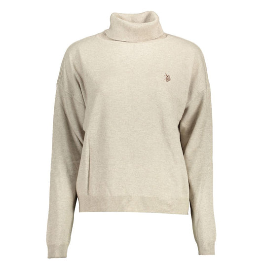 Beige Fabric Women's Sweater