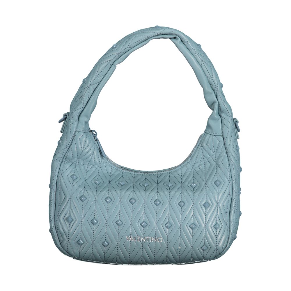 Blue Polyurethane Women's Bag
