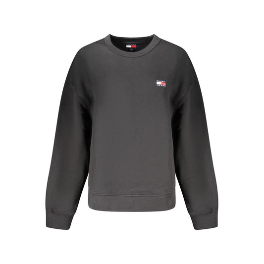 Black Cotton Women Sweatshirt