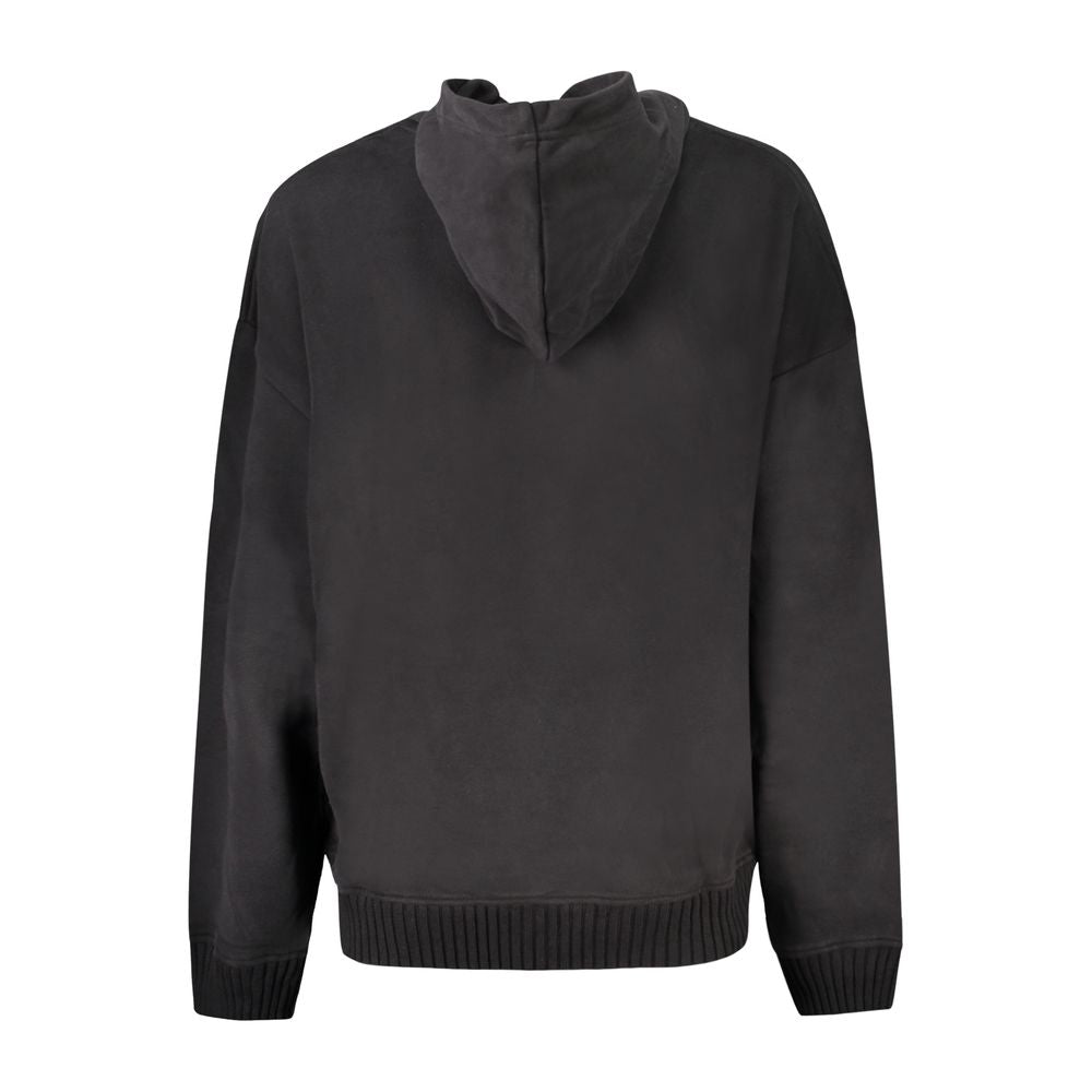 Black Cotton Women Sweatshirt