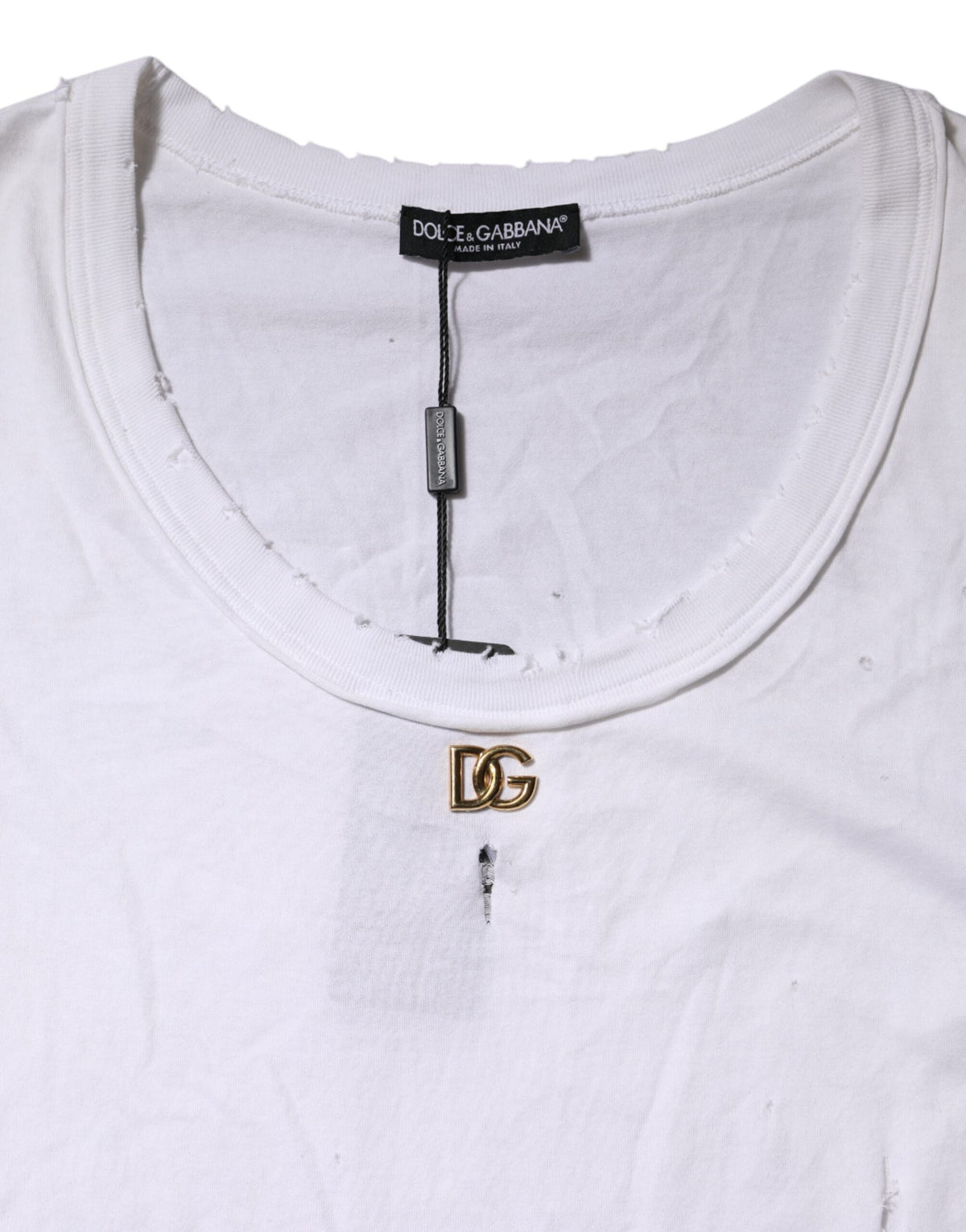 White Cotton Sleeveless Round Neck Tank Top