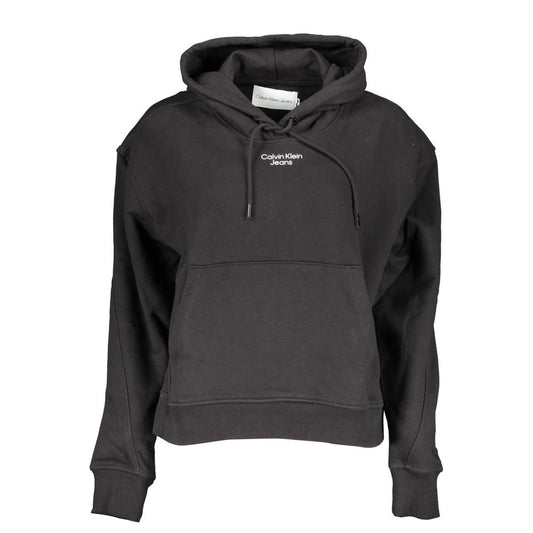 Black Cotton Women Sweatshirt