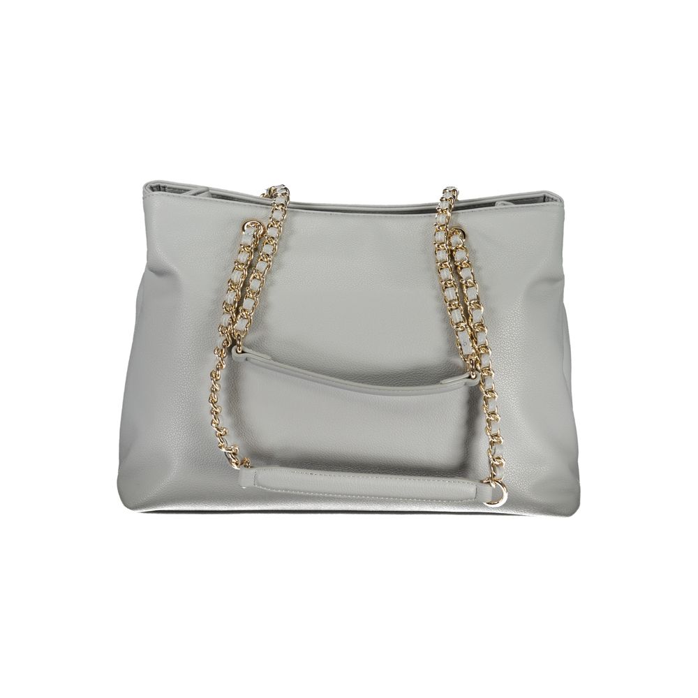 Gray Polyurethane Women Bag
