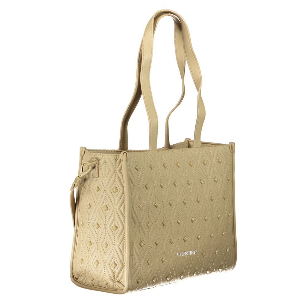 Beige Polyurethane Women's Bag