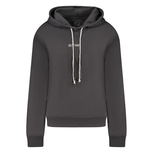 Black Cotton Women Sweatshirt