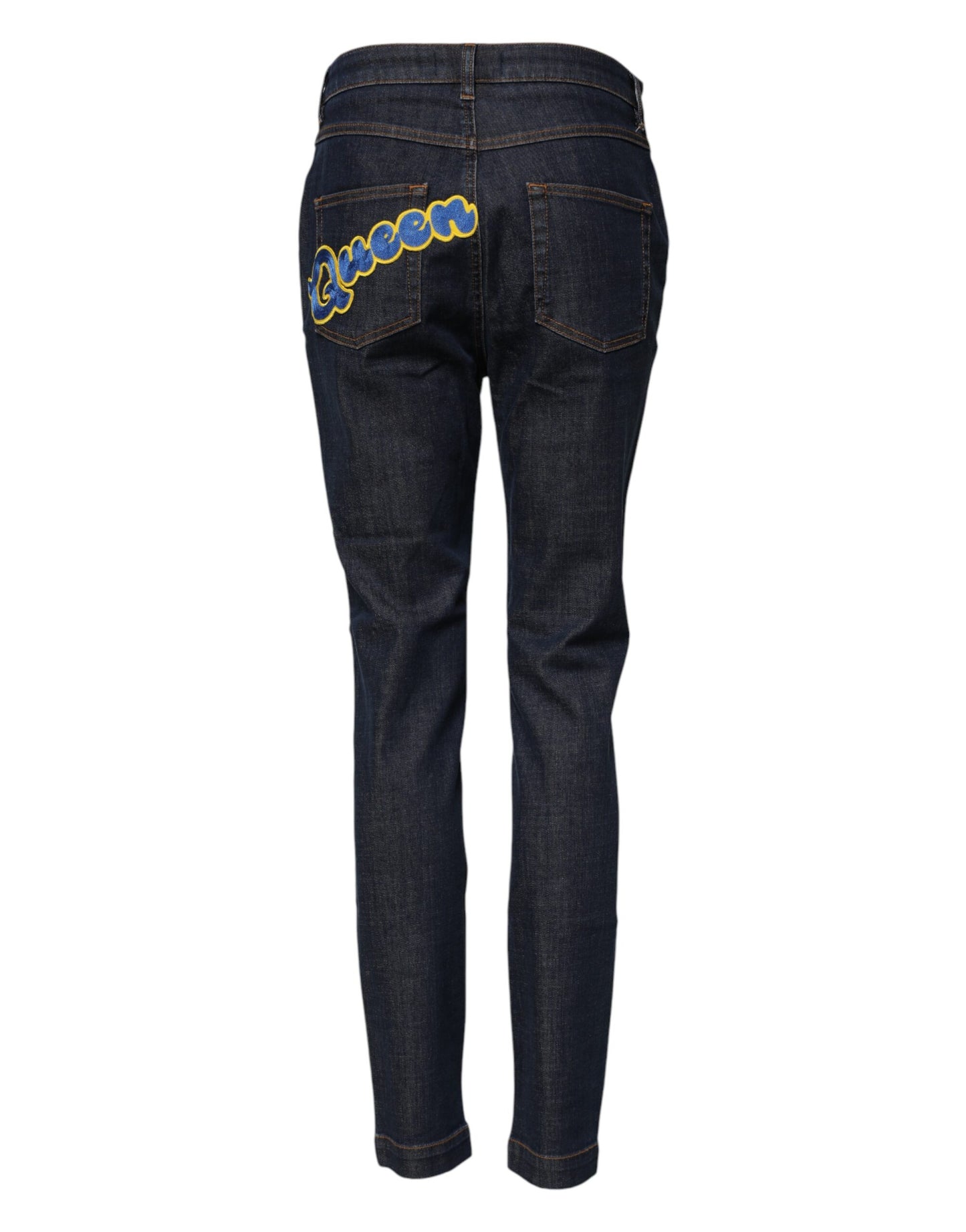 Blue Queen Patch AUDREY Mid Waist Denim Jeans