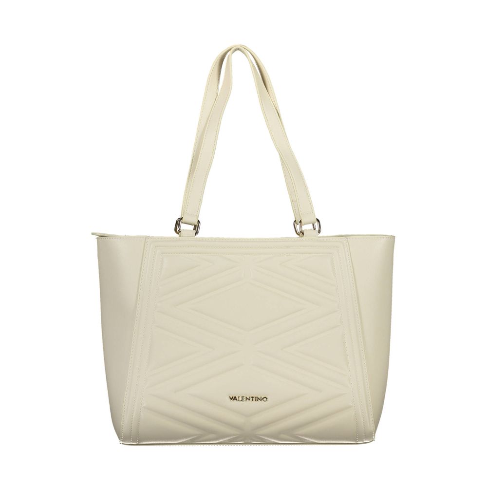 Beige Polyurethane Womens Bag