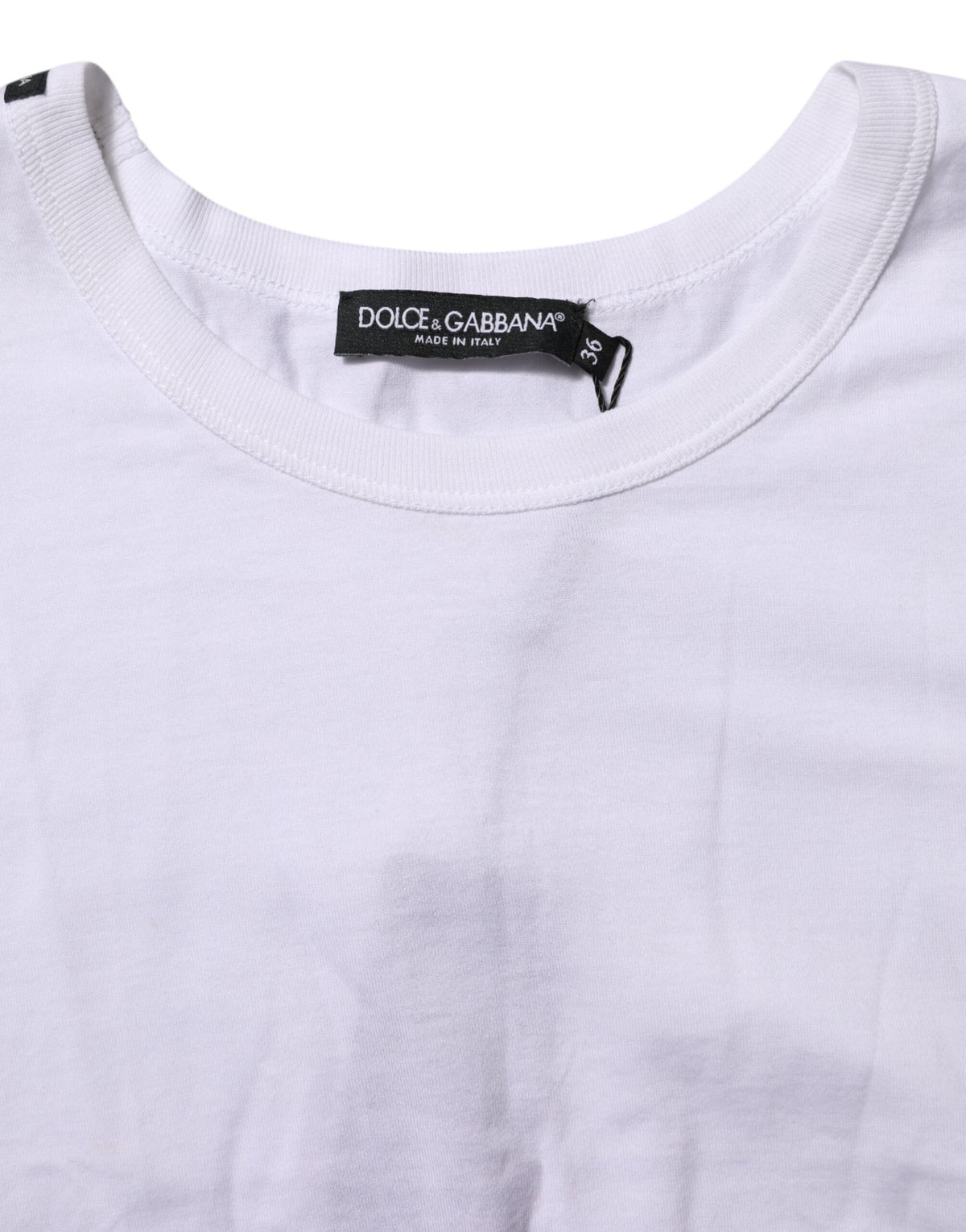 White Cotton Short Sleeves Cropped T-shirt